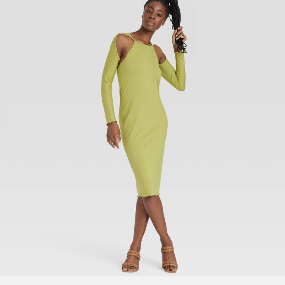 NWT Green cut off dress